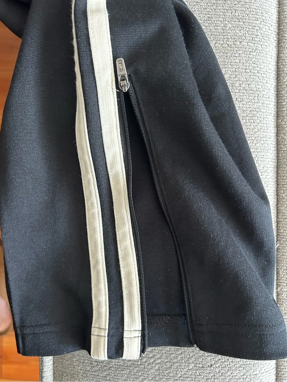 Polo Ralph Lauren Track Pants Men's XL Black White Side Stripe Ankle Zip